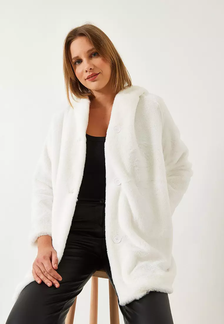 Women's Hooded Long Plush Coat 2166 60351317