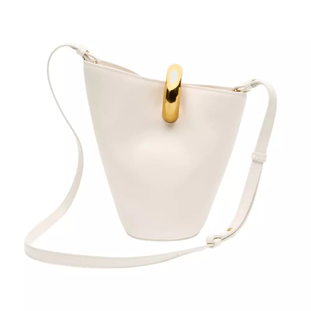 The Small Bambola Asymmetric Bucket Bag Light Ivory