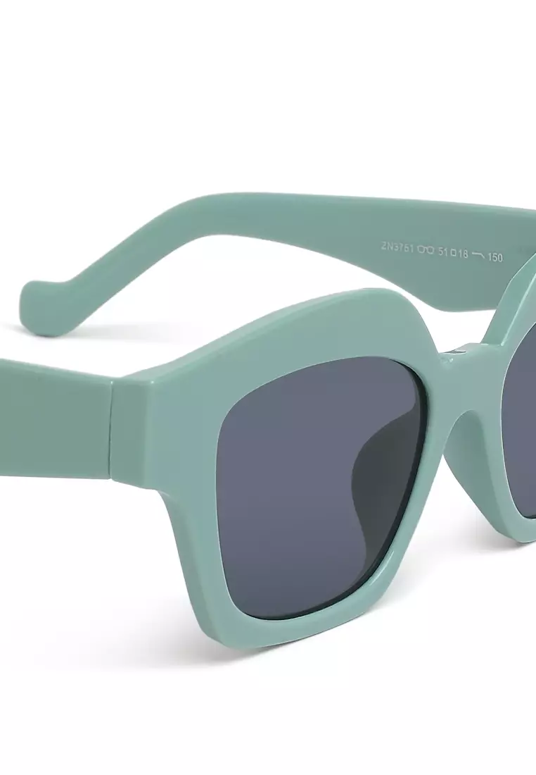 Tinted UV-Protected Square Sunglasses In Peppermint Green