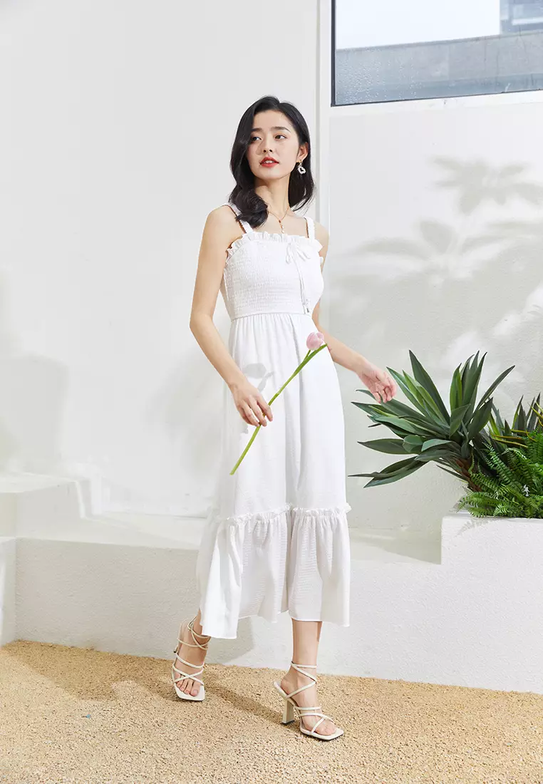 Sleeveless Smocked Bridesmaid Dress