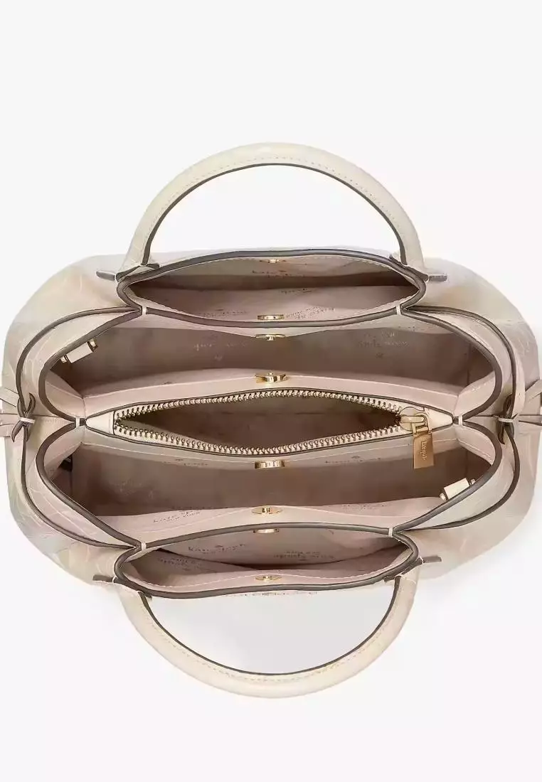 Kate Spade Dumpling Croc Embossed Small Satchel Bare