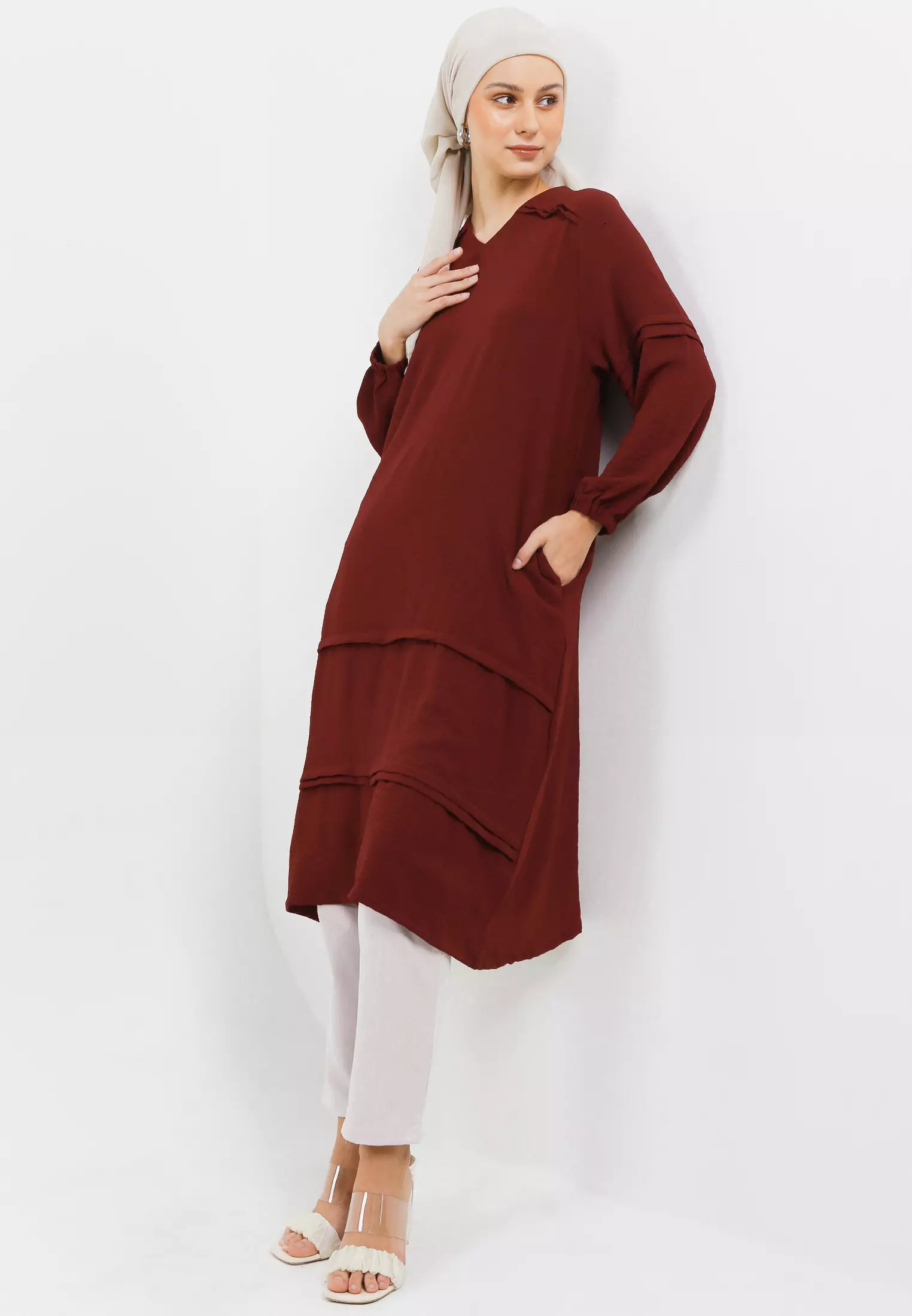 MFMW Bestye Midi Dress Maroon