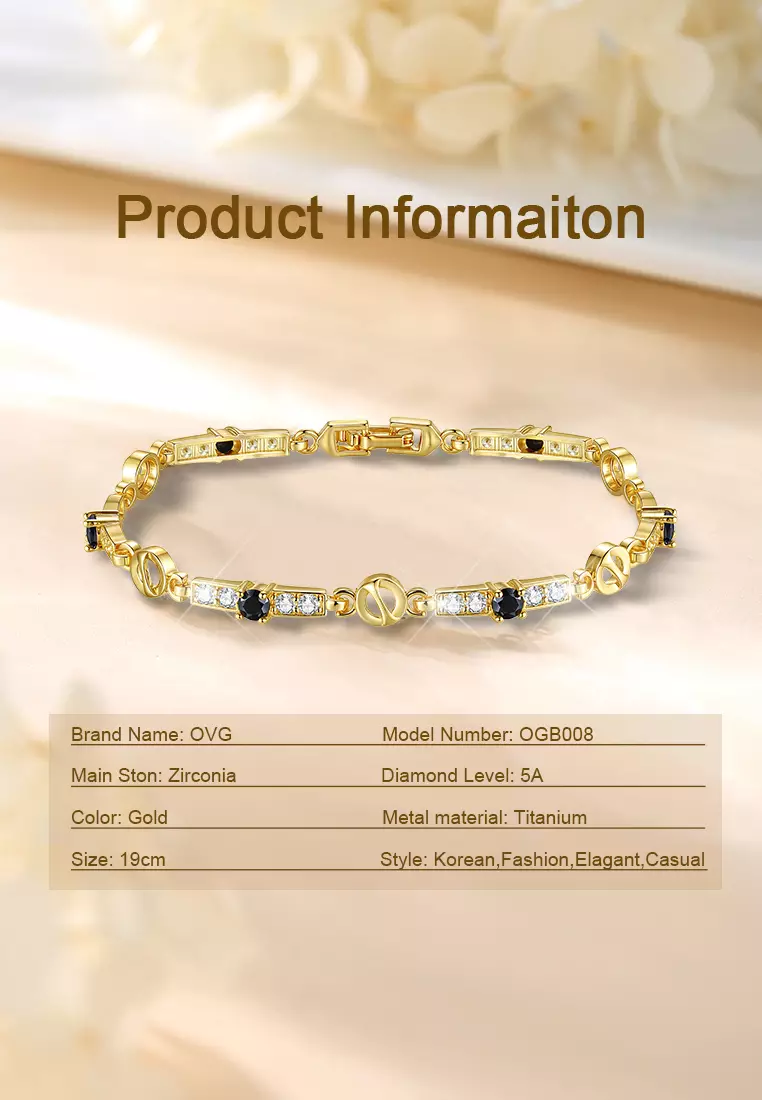 Gelang Wanita Original B008 Titanium Elegan Korea Perhiasan Berlian Gelang Cewek