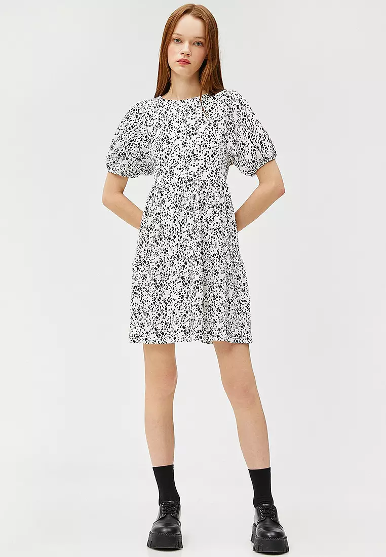 Puff Sleeves Mini Dress