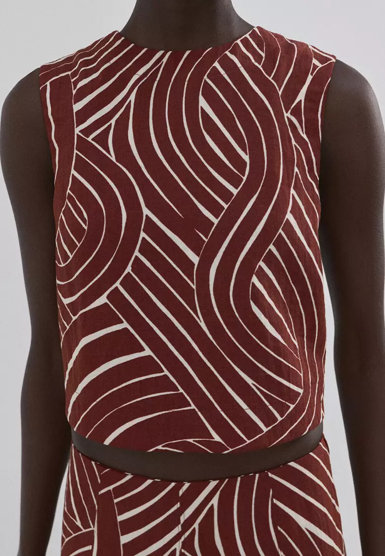 Buy Mango Geometric Print Top 2026 Online | ZALORA