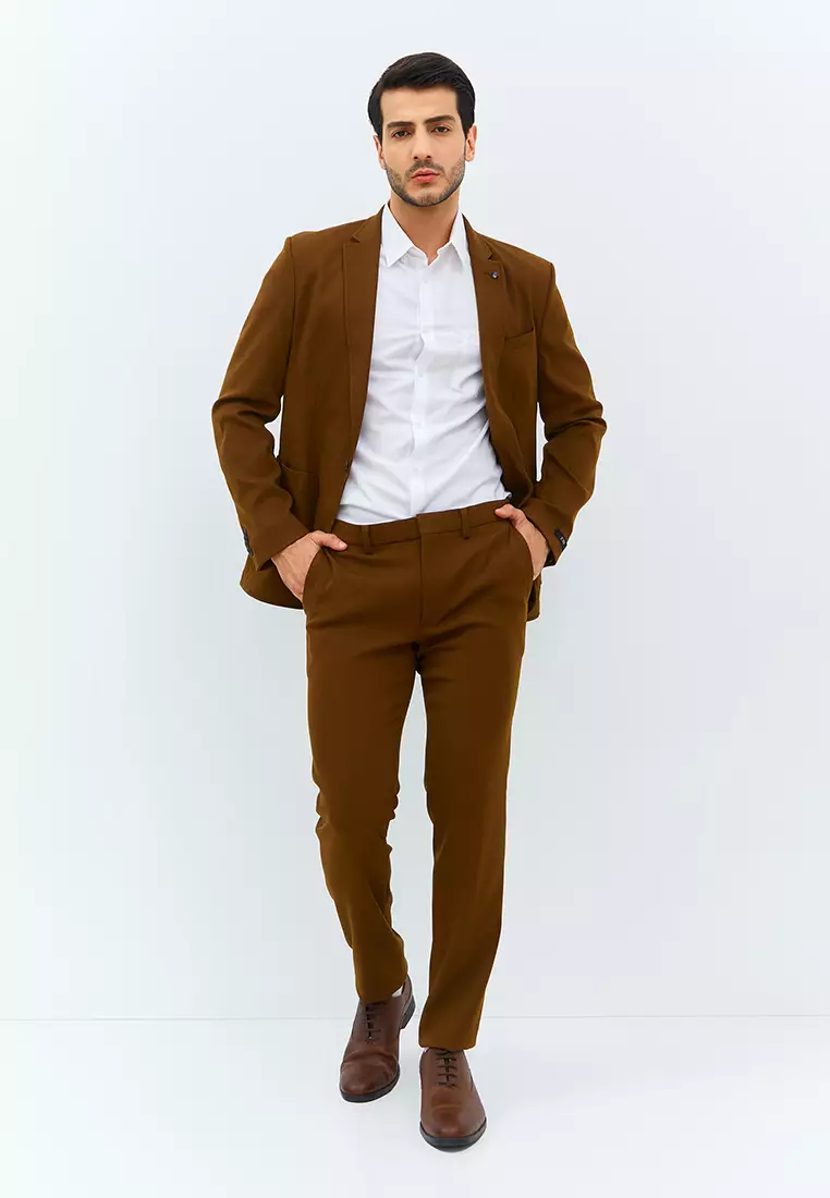 Jobb Rickman-B Celana Panjang Modern Slim Fit Dark Brown