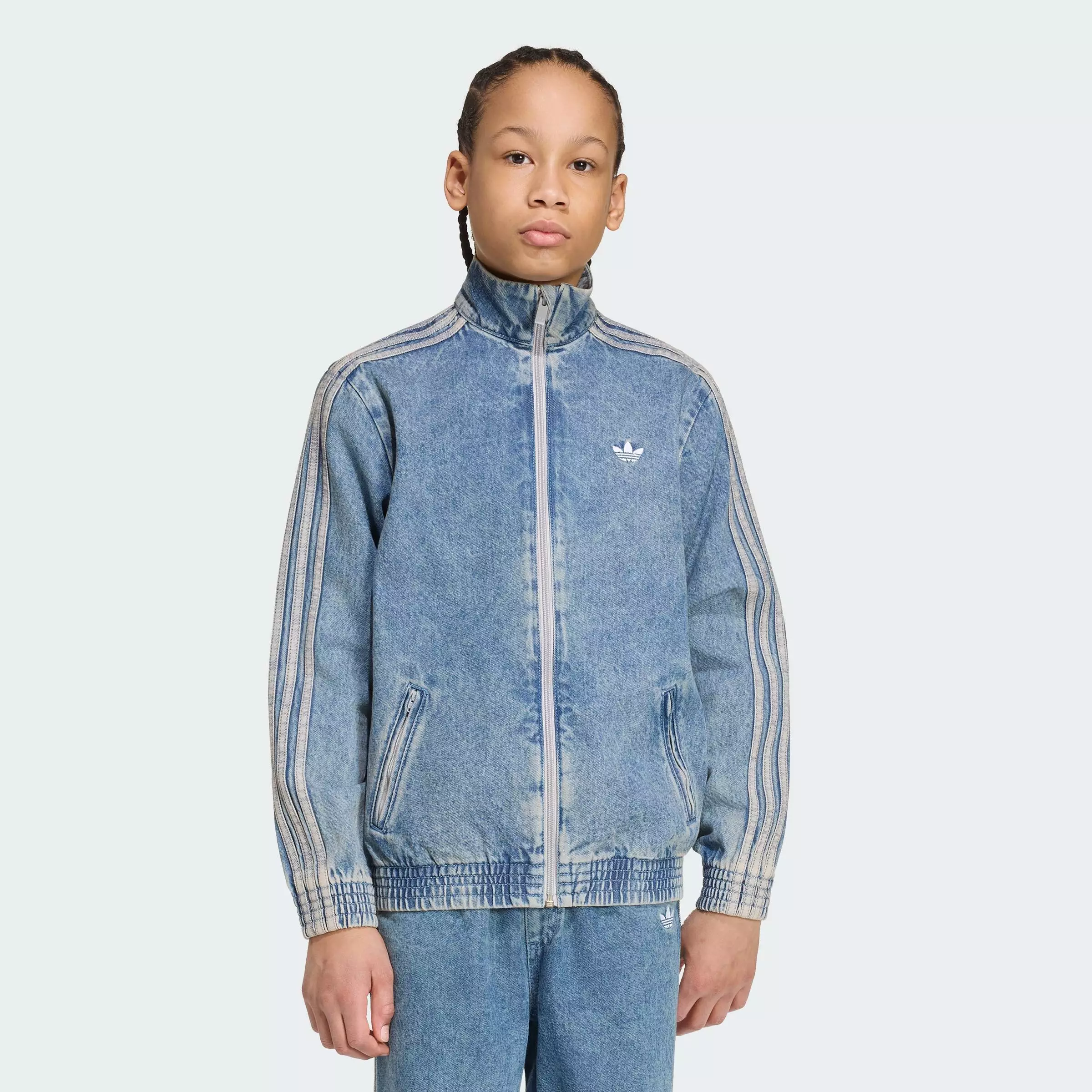 Buy ADIDAS Lifestyle FIREBIRD LOOSE DENIM TRACK TOP Unisex Blue