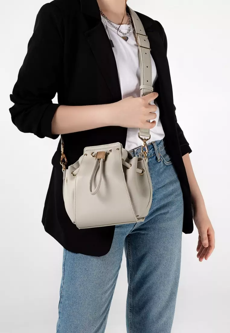 Esbucket Mini Bucket Bag - Beige