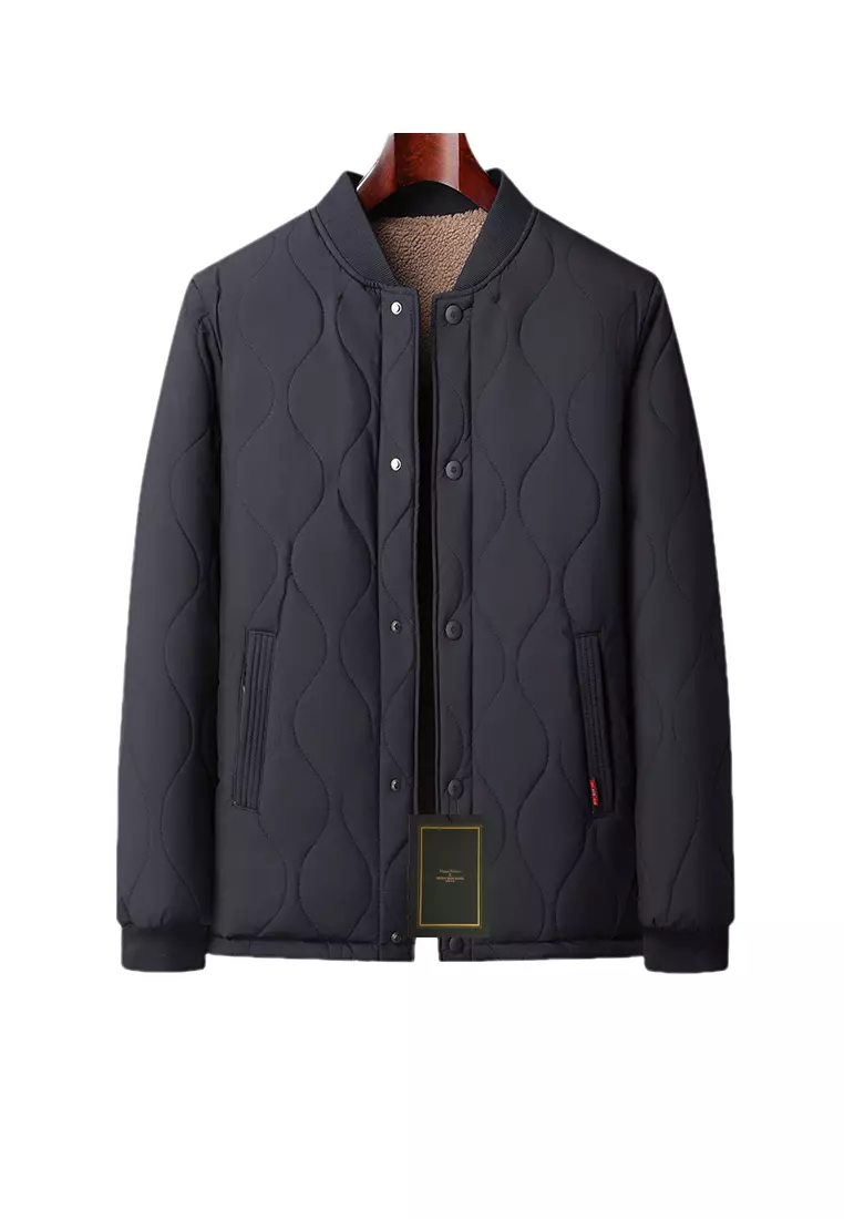 Fleece-lined Stand Collar Quilted Jacket CSCF-B51