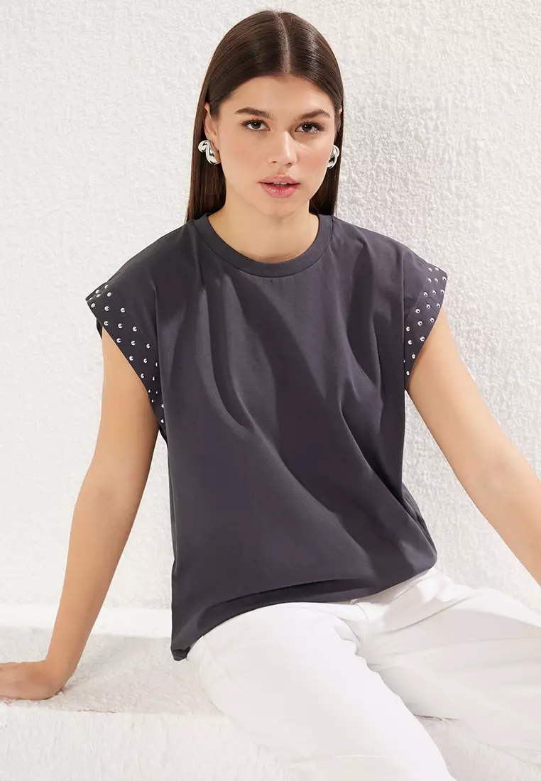 Studs Detailed T-Shirt