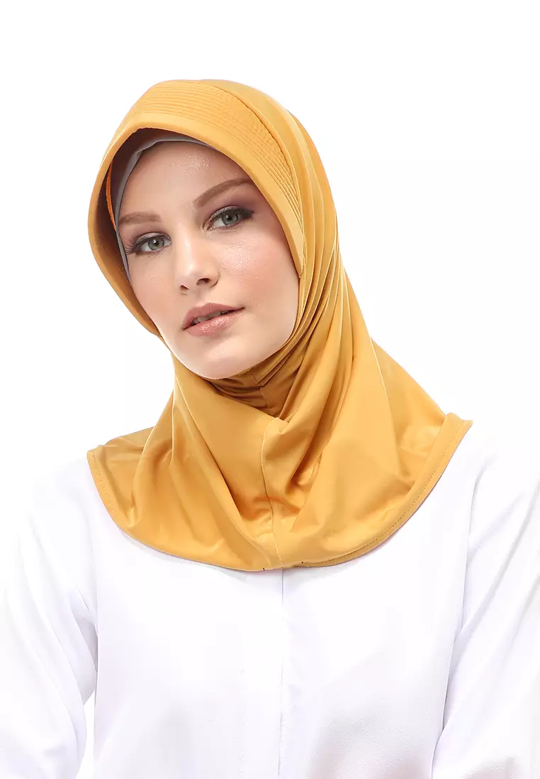 Layla Hijab Sport Instan Wanita Muslimah Relaxed Fit - Yellow