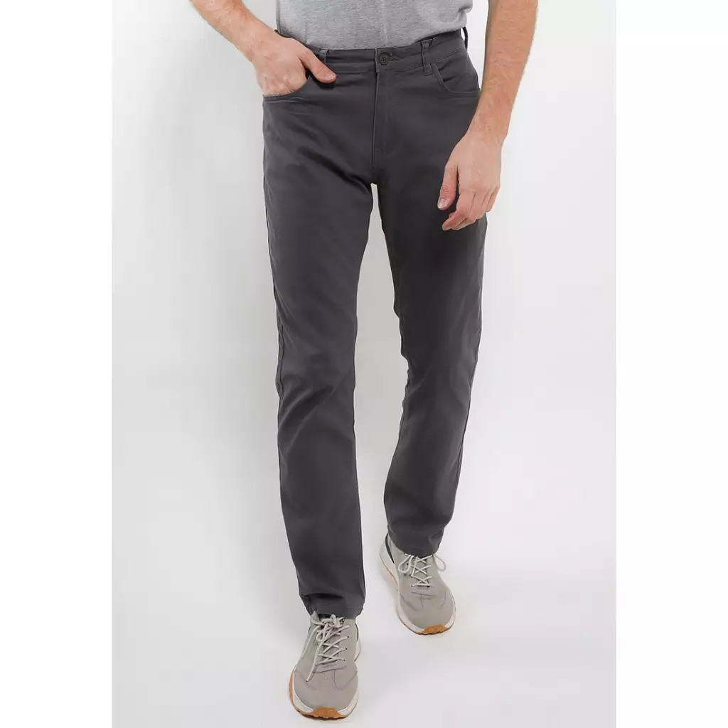 TRIPLE Celana Basic Stretch Regular Slim (304 858 DGR) - Dark Grey