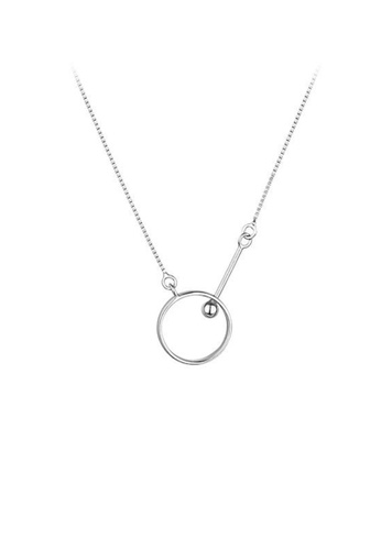 ZITIQUE silver Women's Simple Circle Necklace - Silver 0D064AC4FDAF56GS_1