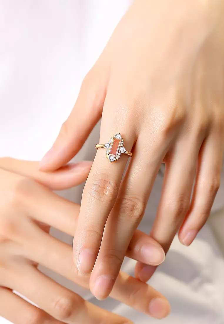 Cincin Wanita Fashion Korea Original Zircon 5A Titanium Perhiasan Cincin Cewek Free Size Anti Luntur