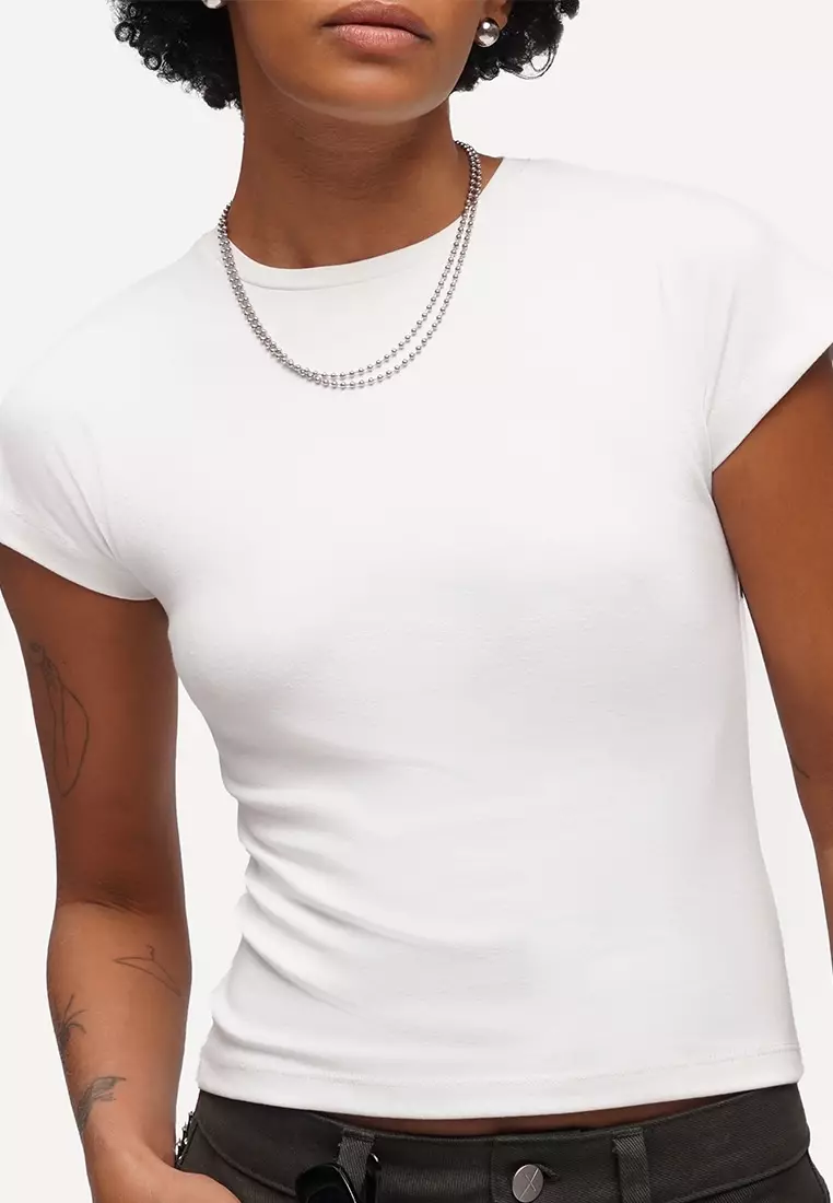 Capped Sleeve Slim T-Shirt