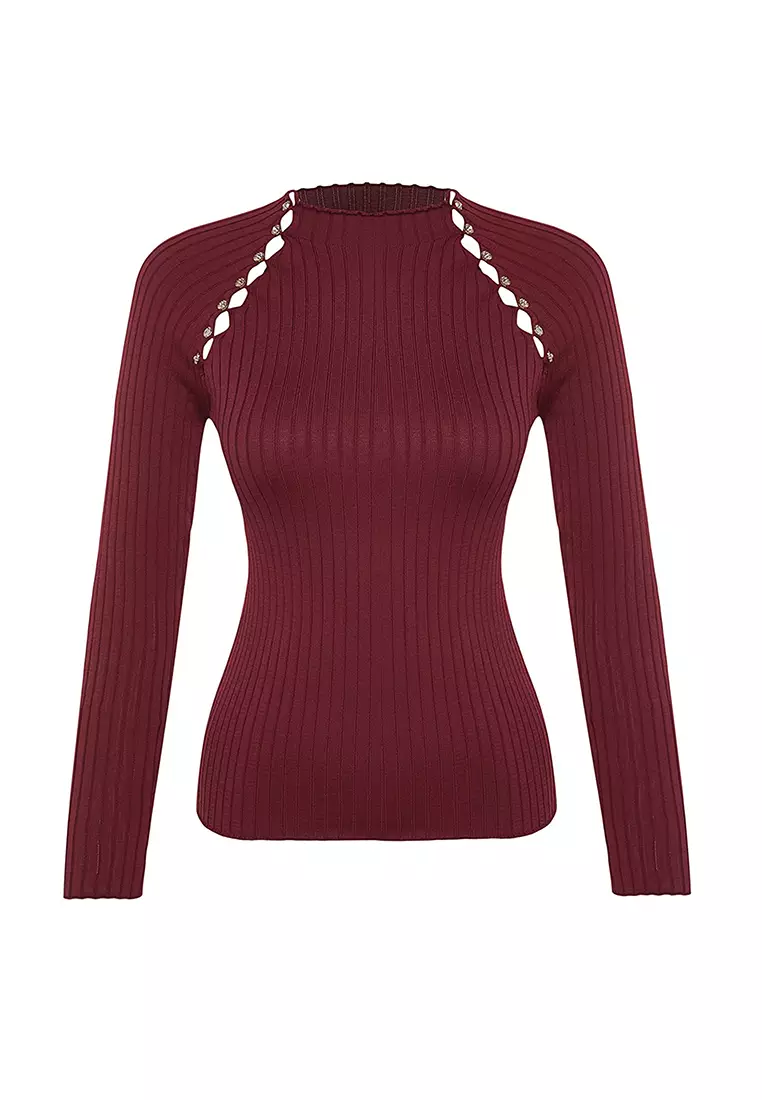 Maroon and outlet gold sweater