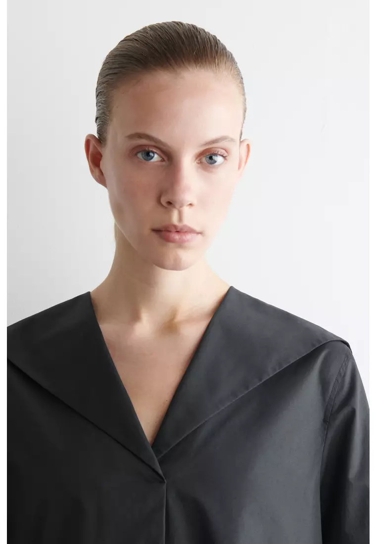 SAILOR-COLLAR COTTON MINI DRESS