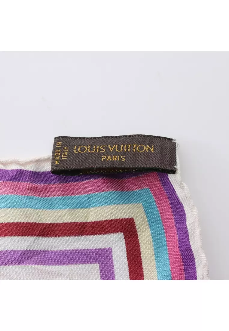Louis Vuitton Multicolor Voyages Printed Detail Silk Scarf