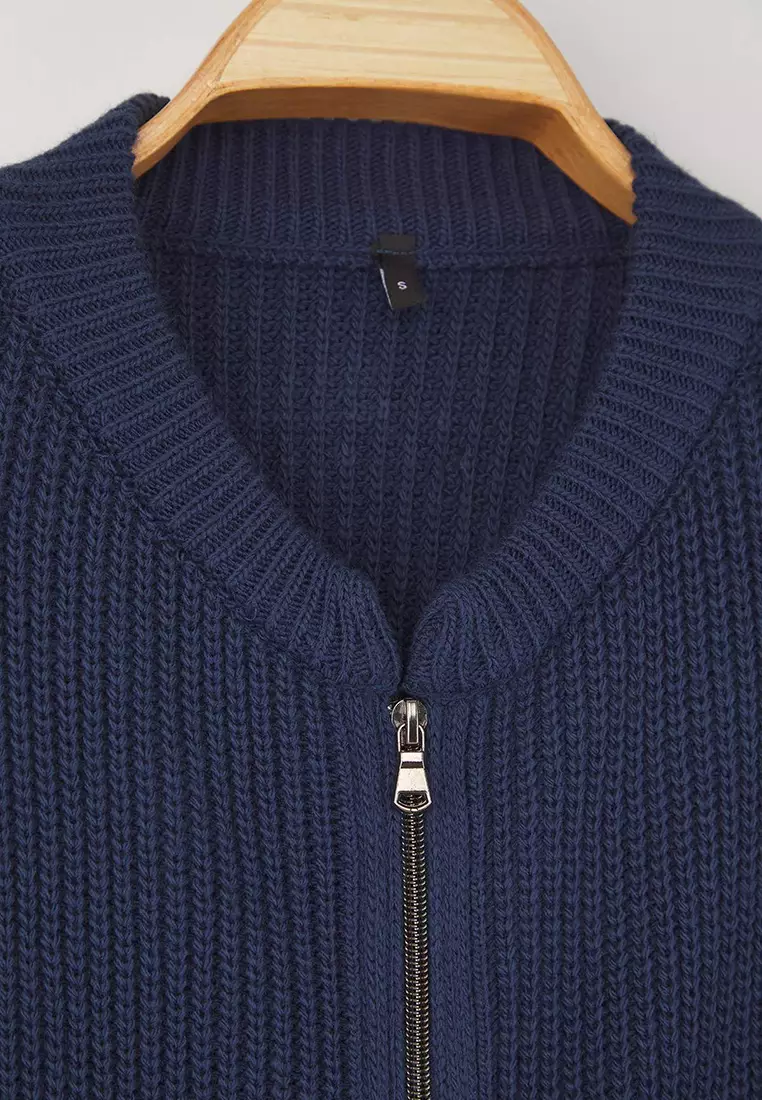Bomber Collar Knitwear Cardigan