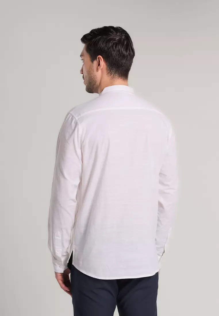 MOC Kemeja Shanghai Lengan Panjang Pria Fahrul - White