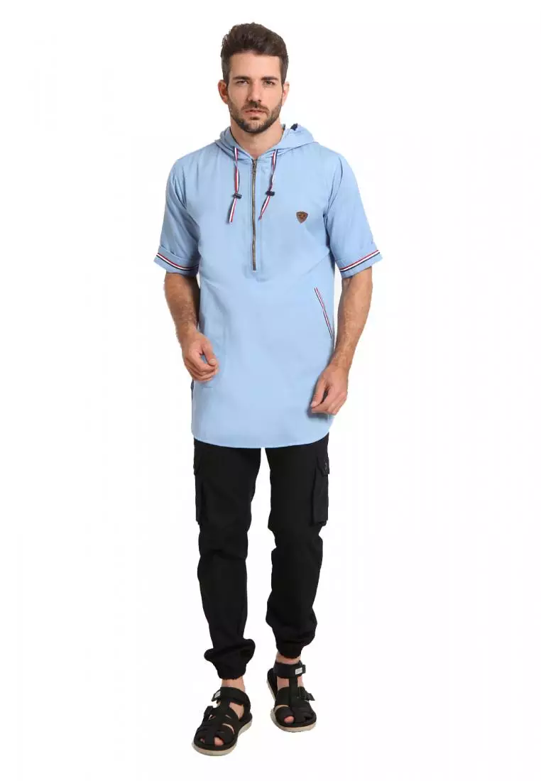 Zayidan Baju Koko Gamis Muslim Pria - Munif Denim Hoddie