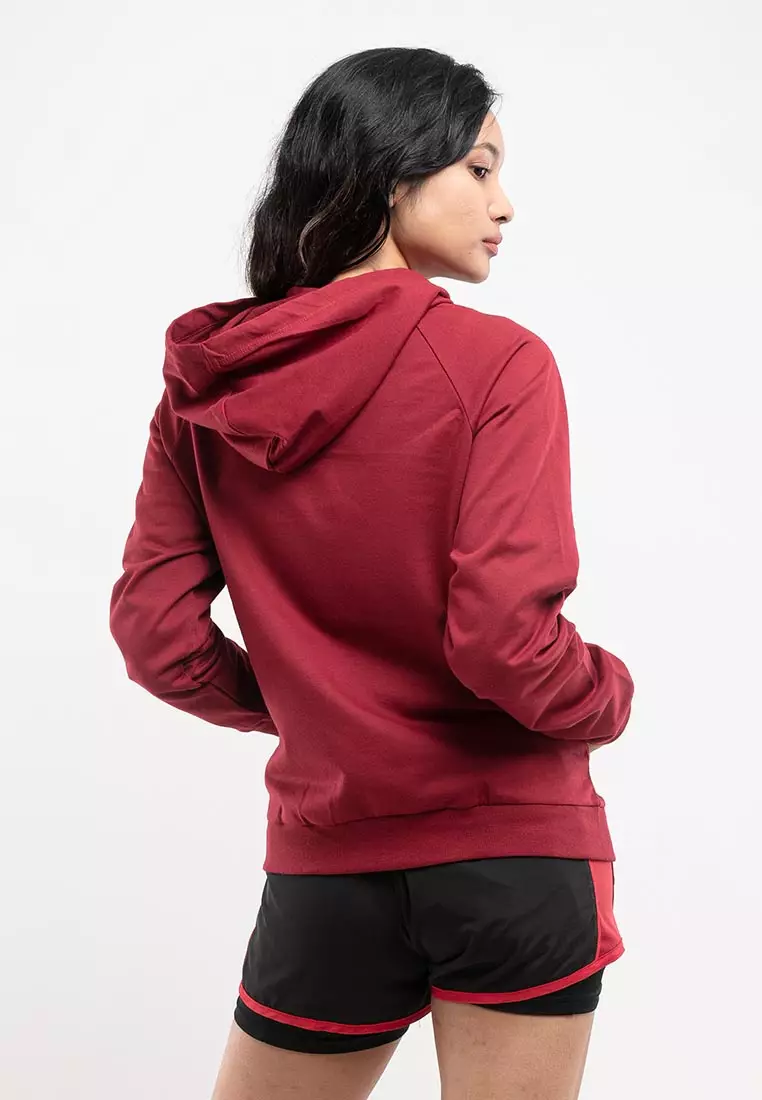 Forest Ladies Stretchable Sweatshirt Cotton Terry Hoodie Women Jacket | Jaket Perempuan - 830108-56Maroon