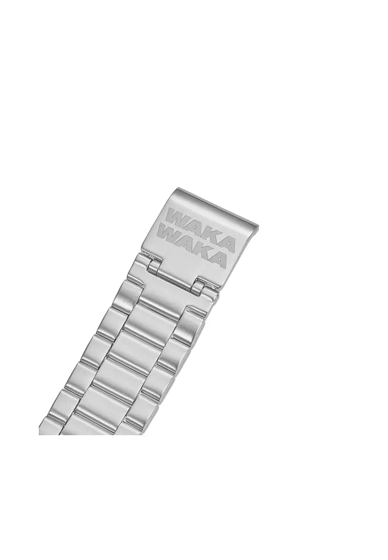 Vintage x Pac Man Unisex Digital Watch A168WEPC-7A Silver Stainless Steel Strap