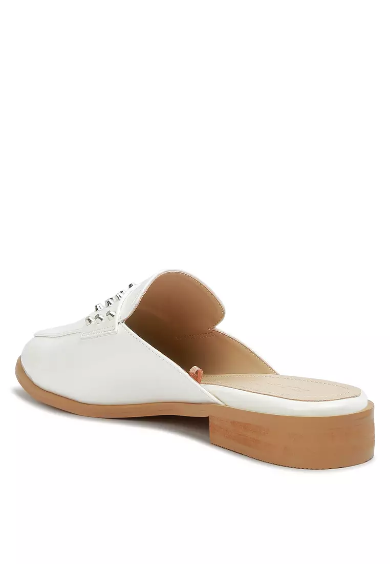 White studded new arrivals mule
