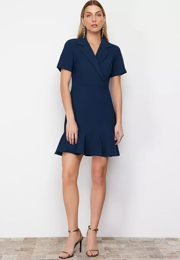 Buy Trendyol Jacket Collar Mini Dress 2025 Online ZALORA