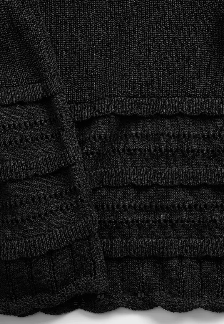 Short Sleeve Linen Pointelle Top