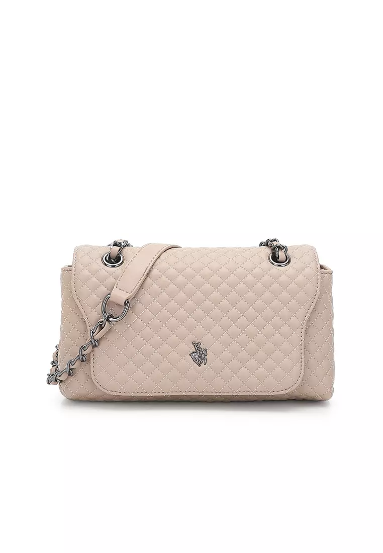 Women's Quilted Sling Bag / Crossbody Bag - Khaki