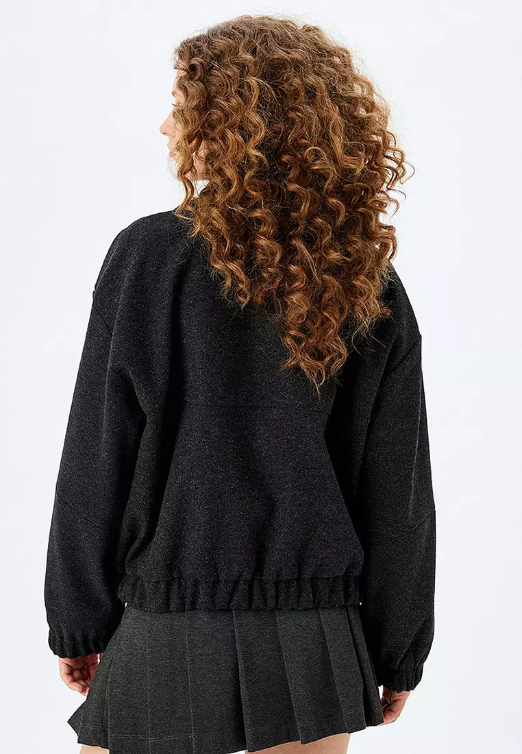 Classic Collar Zippered Oversize Jacket