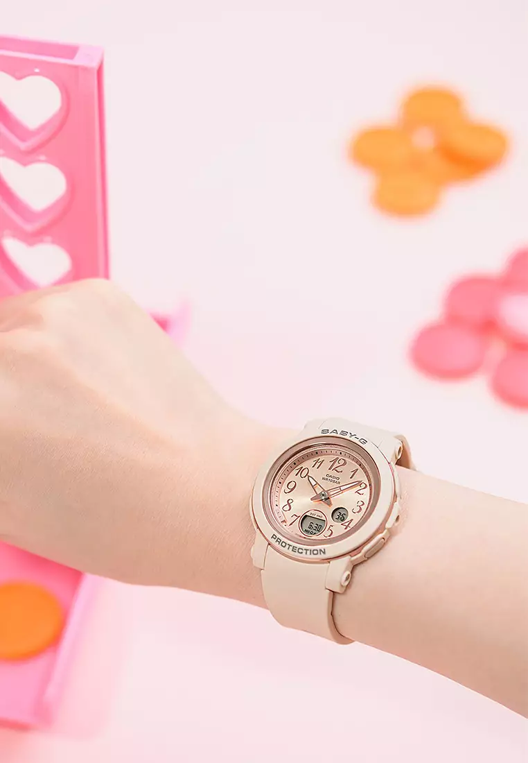 Jam Tangan Analog-Digital Wanita Casio Baby-G BGA-290SA-4A Rosegold - Resin Strap