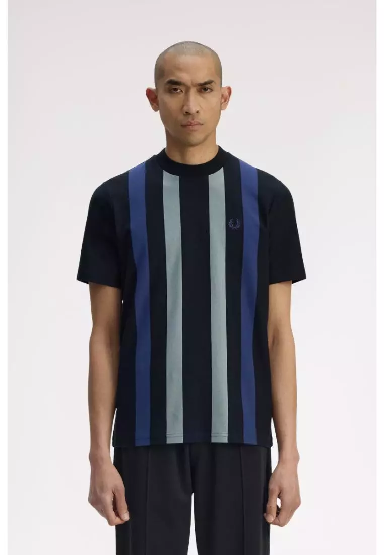 Buy Fred Perry Fred Perry M1761 Vertical Stripe T-Shirt (Black