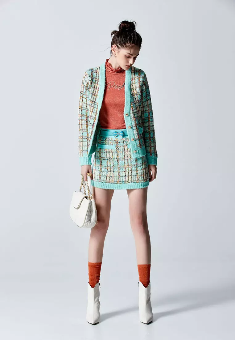 Oversize Tweed Knit Cardigan