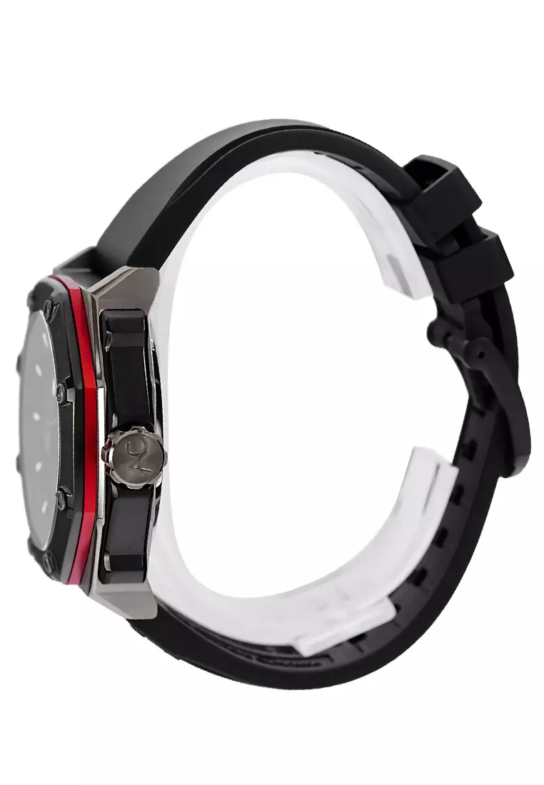 Alexandre Christie - Jam Tangan Automatic Pria - Black - Rubber Strap - 9601 MAREPBARE