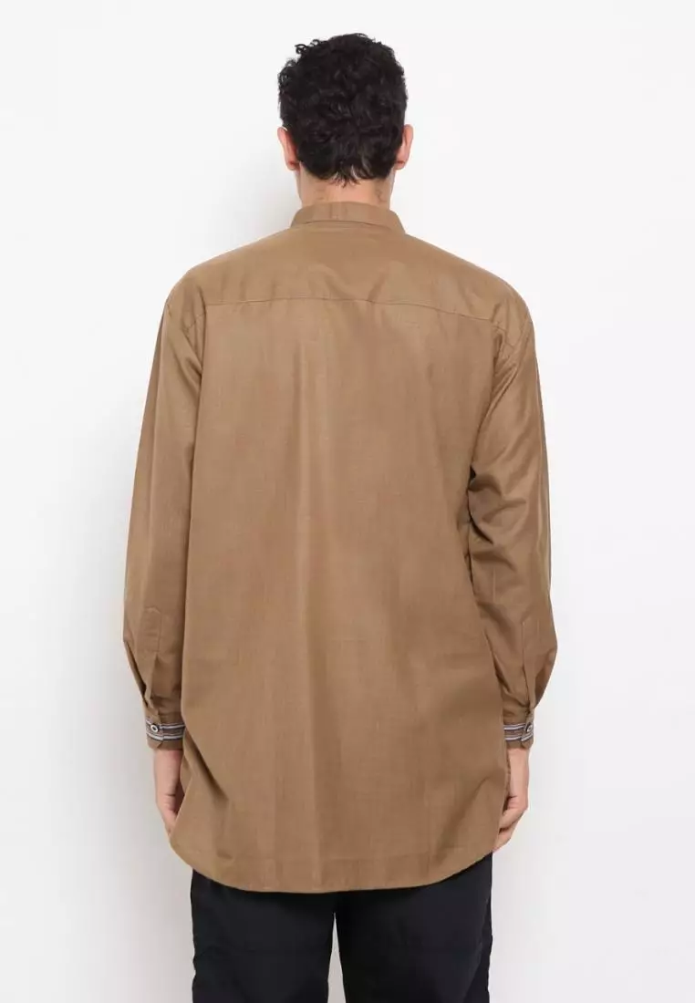 Zayidan Baju Koko Gamis Muslim Pria Wahab - Khaki
