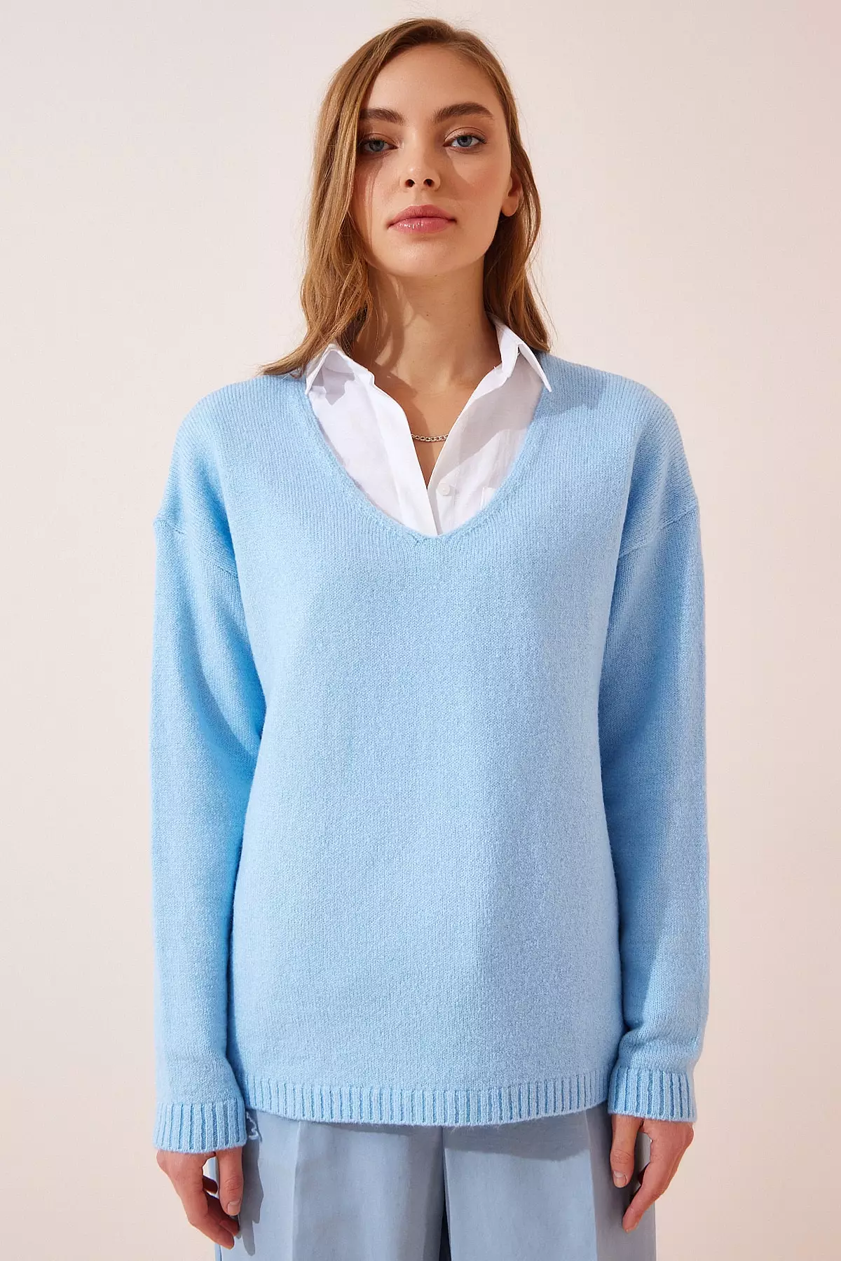 V-Neck Knitwear Sweater