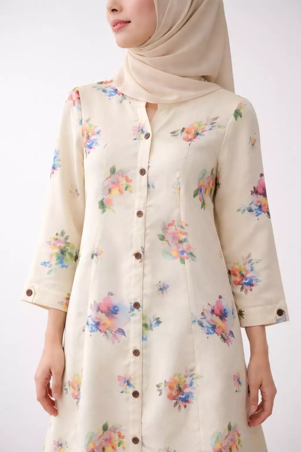 Zhafira Tunic In Yellow Floral Print