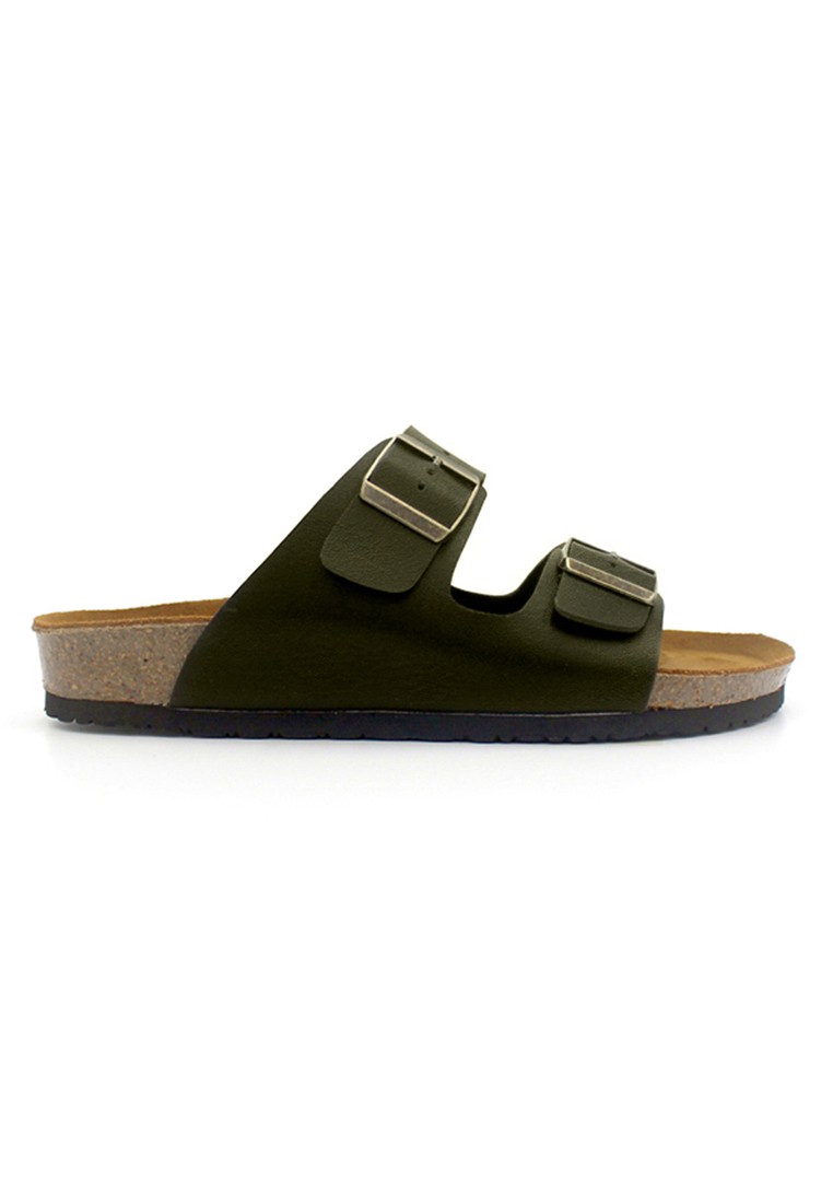 Athens - Khaki Leather Sandals & Flip Flops