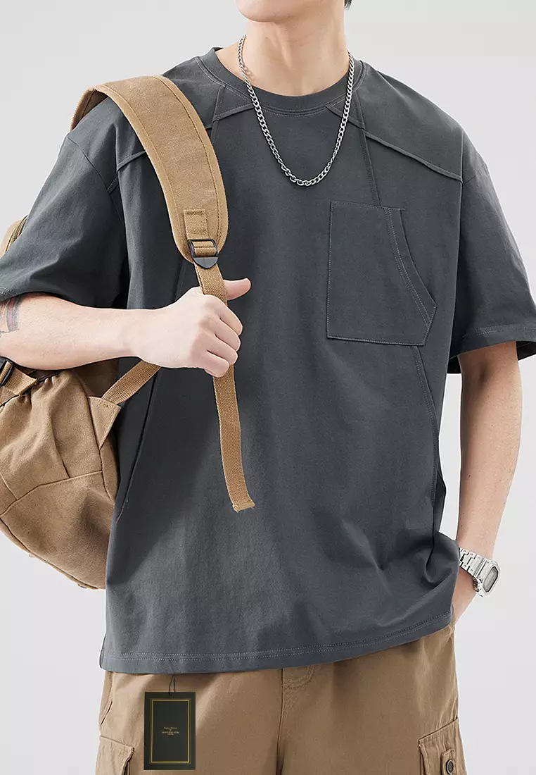 American Style Patchwork Short Sleeve T-Shirt AY-az8067