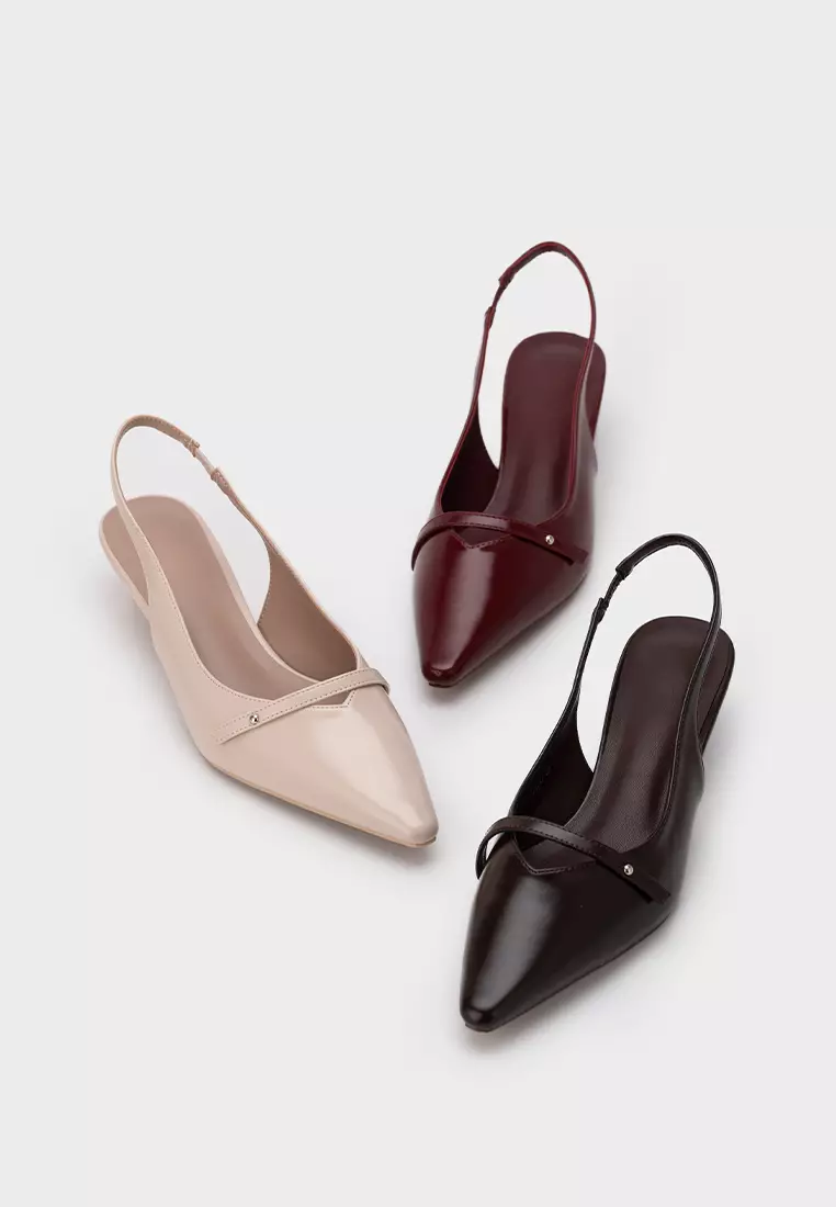 POINTED TOE SLINGBACK SPRAY HEEL