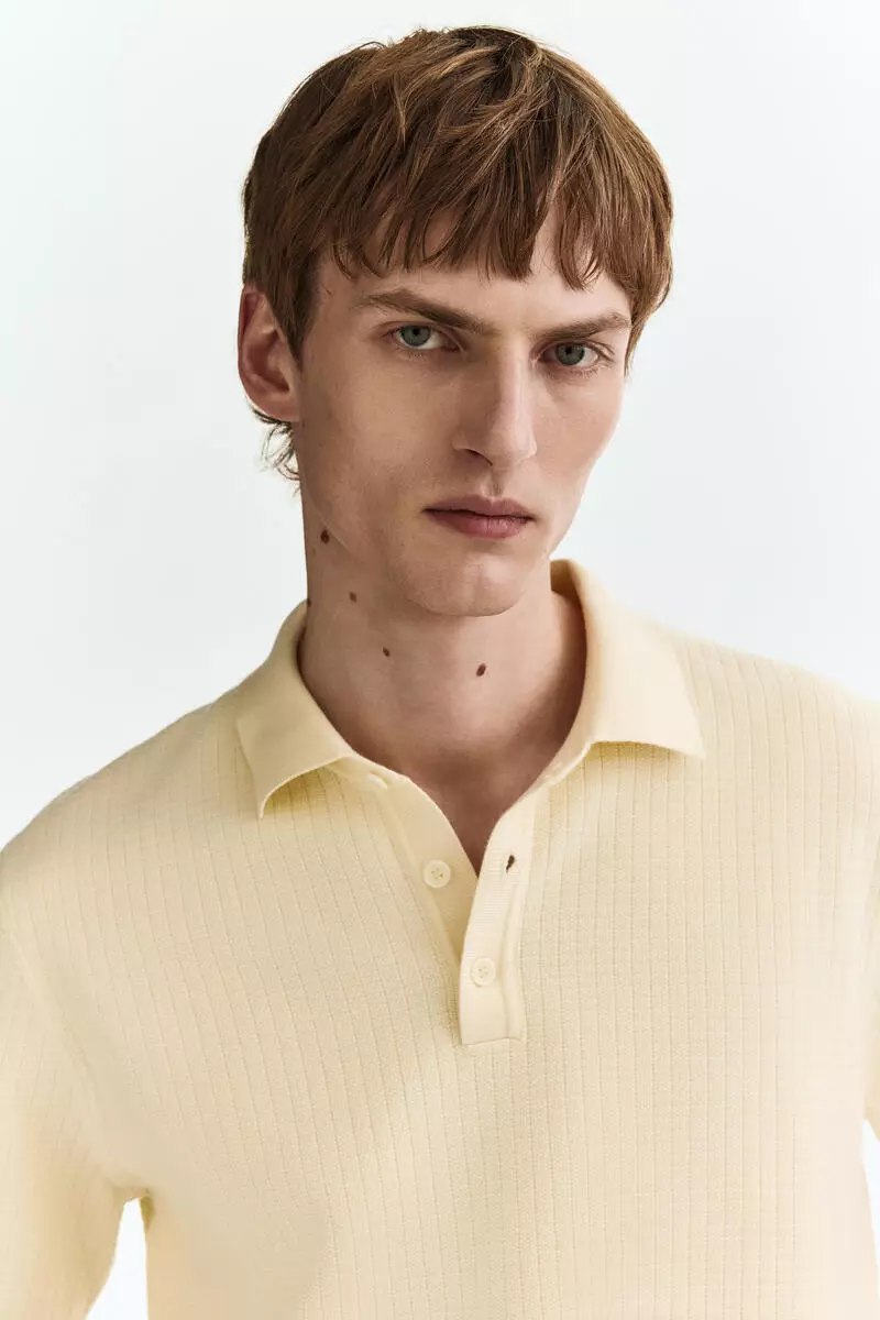 Regular Fit Textured-knit polo shirt