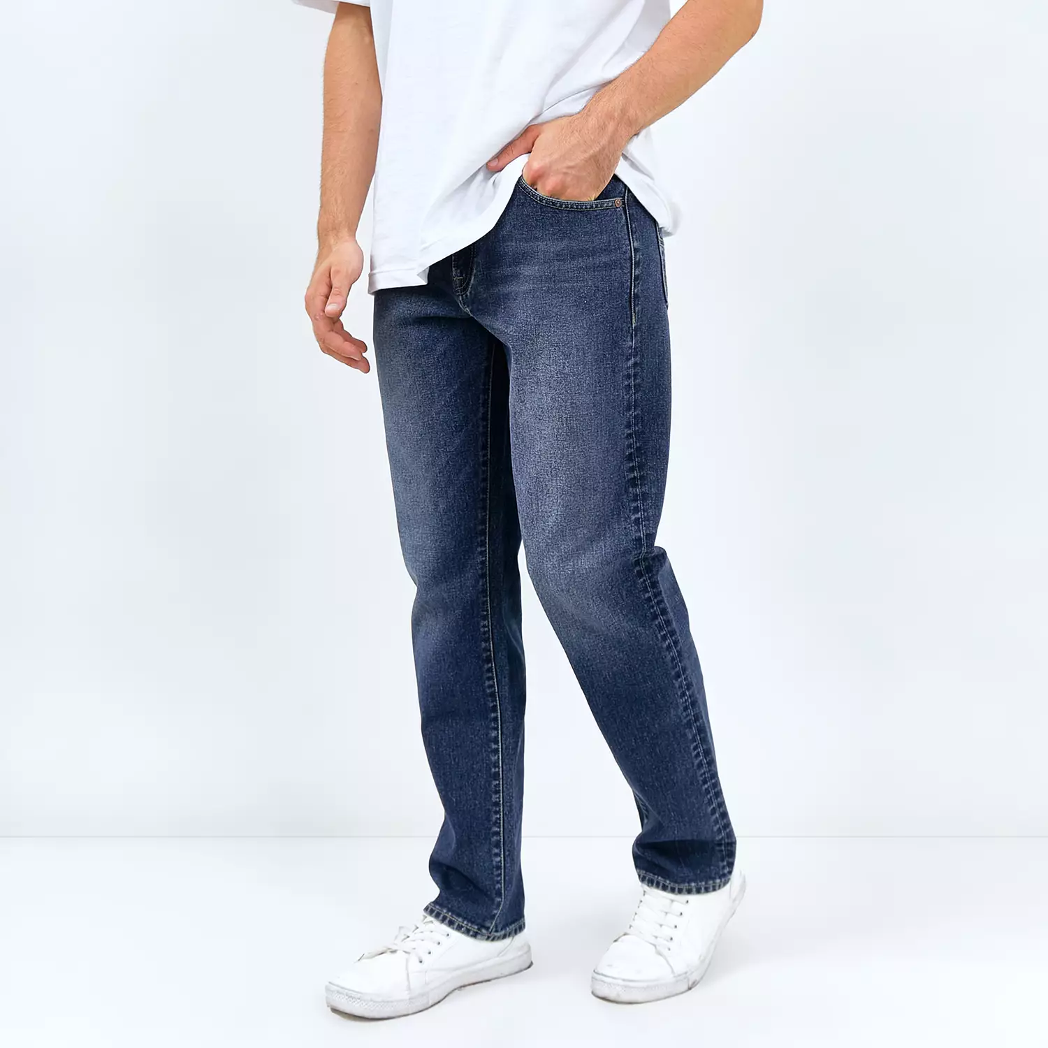EMBA DENIM - Celana Panjang Denim Pria Regular Fit Non-Stretch Warna Dark Stone - Travis