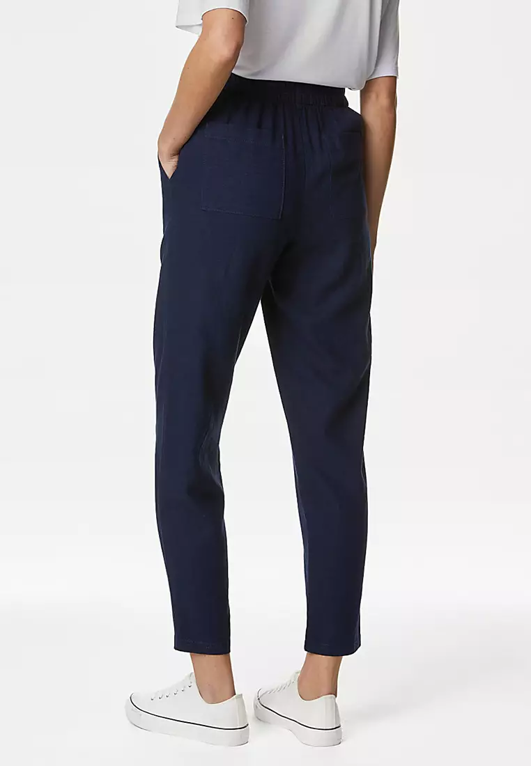 Linen Rich Tapered Trousers