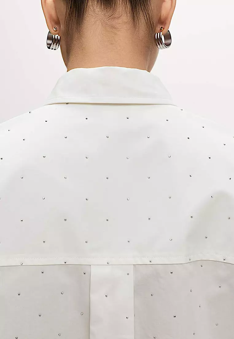 Pure Cotton Oversized Embellished Shirt