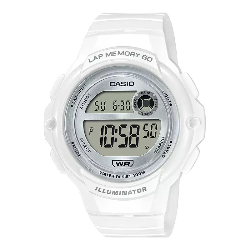Jam Tangan Casio General LWS-1200H-7A1VDF Digital Dial White Resin Strap