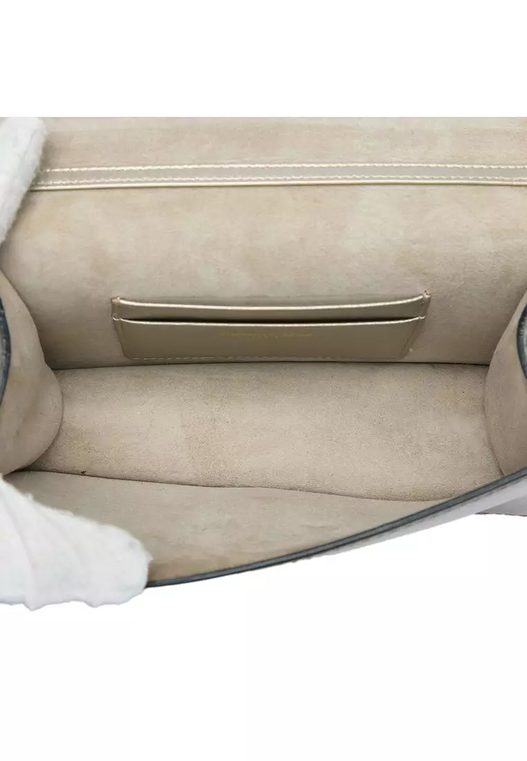 Pre-Loved Dior Metallic Calfskin Jadior Clutch With Chain