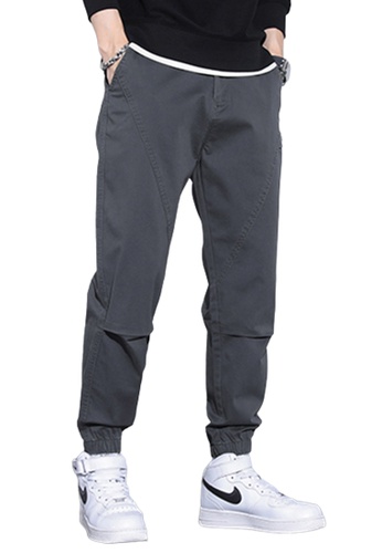 Trendyshop grey Slim Casual Jogger Pants 60E2EAA22BA1D8GS_1