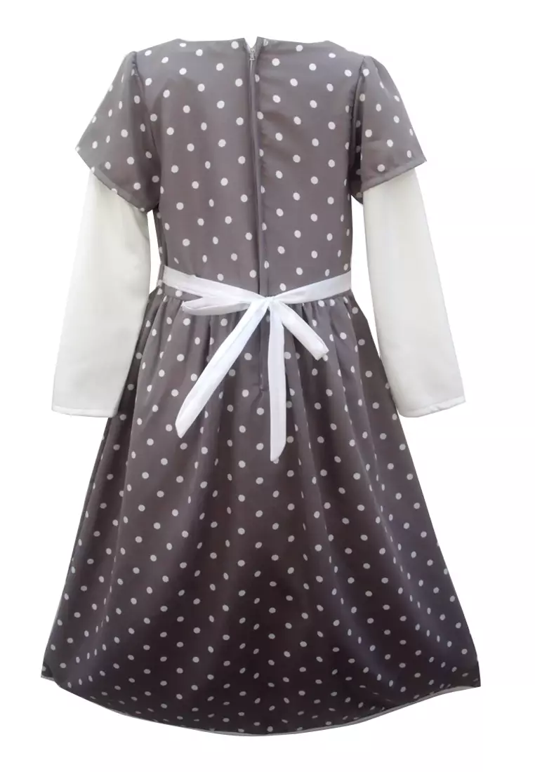 Two Mix Gamis Anak Perempuan Motif Polkadot Usia 1-12 Tahun 4143